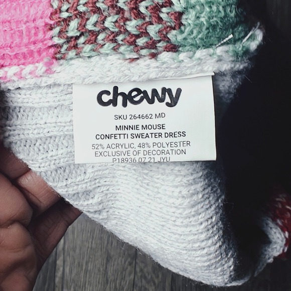 Chewy Minnie Mouse Confetti Sweater Dress Dog Cat Pet Apparel Medium - Picture 3 of 8